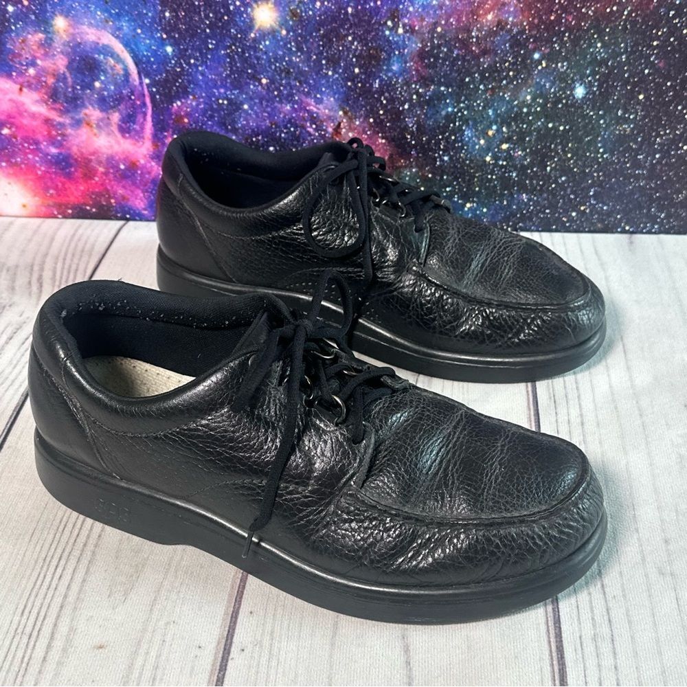 SAS “Bout Time” Comfort Shoes Mens 13‎ M Black Leather Loafers Tripad Soles USA